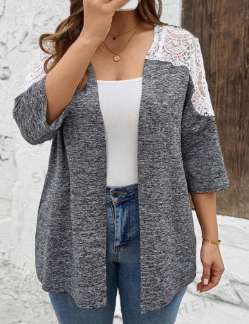 Cardigan Shein Curve+, gri