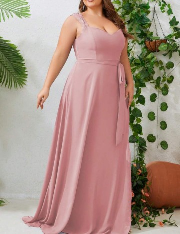 Rochie maxi Shein Curve+, roz