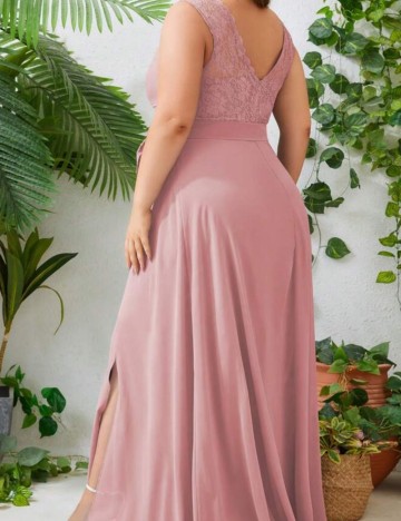 Rochie maxi Shein Curve+, roz