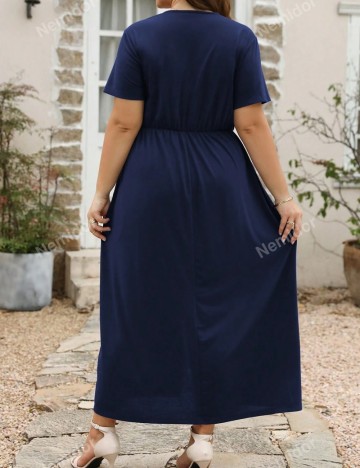 Rochie maxi Shein Curve+, bleumarin