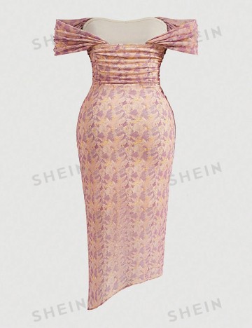 Rochie midi Shein Curve+, mix culori