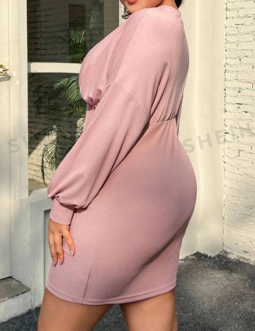 Rochie mini Shein Curve+, roz