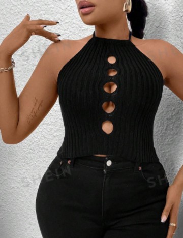 Top Shein Curve+, negru