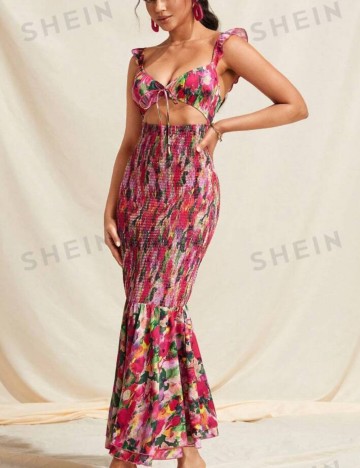 Rochie maxi Shein Curve+, mix culori