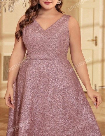 Rochie midi Shein Curve+, roz prafuit