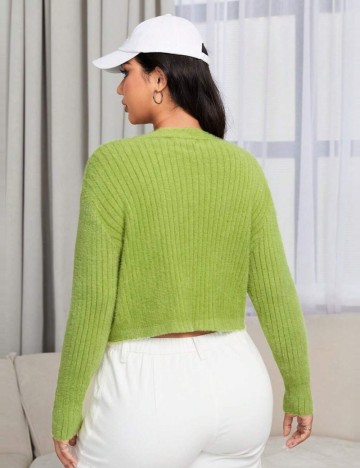 Cardigan Shein Curve+, verde