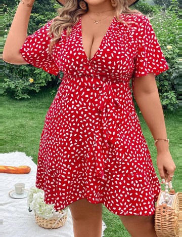 Rochie mini Shein Curve+, roșu