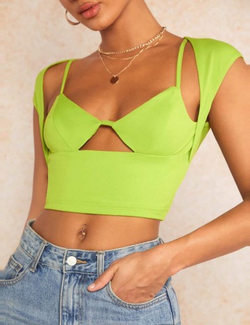 Top SHEIN BAE, verde