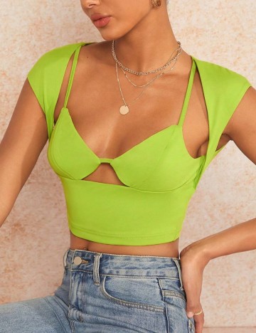 Top SHEIN BAE, verde