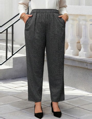Pantaloni Shein Curve+, gri