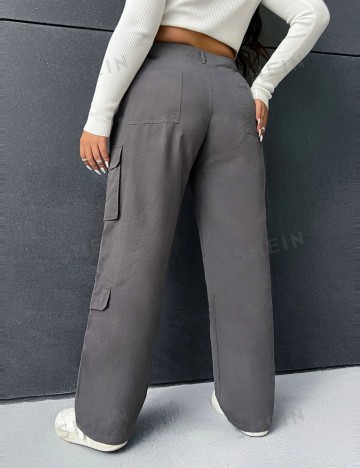 Pantaloni cargo Shein Curve+, gri