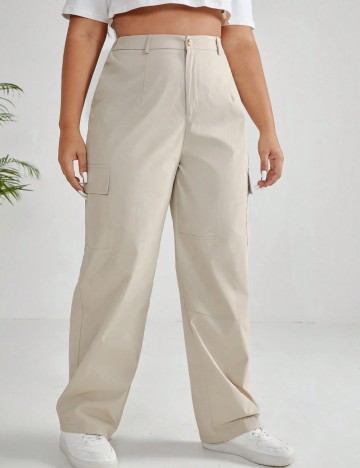 Pantaloni Shein Curve+, bej