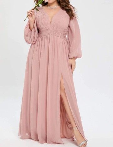 Rochie maxi Shein Curve+, roz prafuit