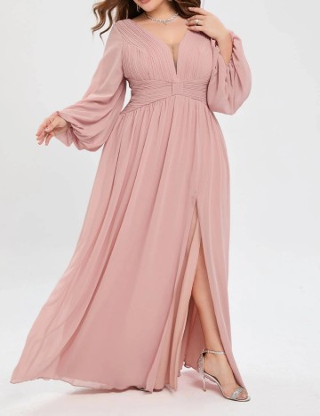 Rochie maxi Shein Curve+, roz prafuit