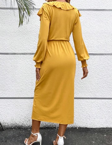 Rochie midi Shein, galben muștar