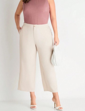 Pantaloni Shein Curve+, crem