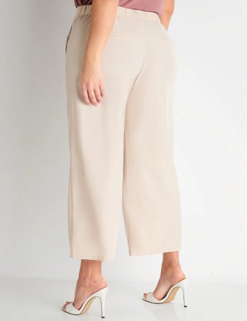 Pantaloni Shein Curve+, crem