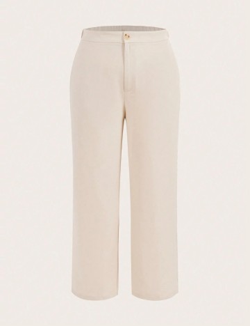 Pantaloni Shein Curve+, crem