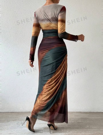 Rochie maxi Shein, mix culori