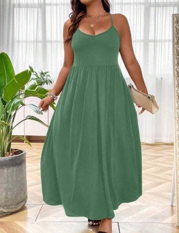 Rochie maxi Shein Curve+, verde