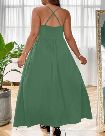 Rochie maxi Shein Curve+, verde