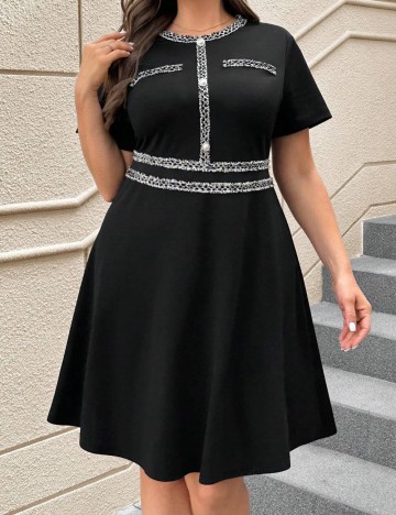 Rochie midi Shein Curve+, negru