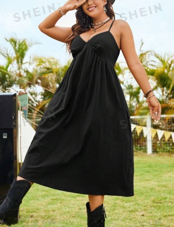 Rochie maxi Shein Curve+, negru