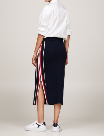 Fustă midi Tommy Hilfiger, bleumarin