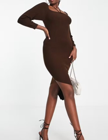 Rochie midi FashionKilla, maro