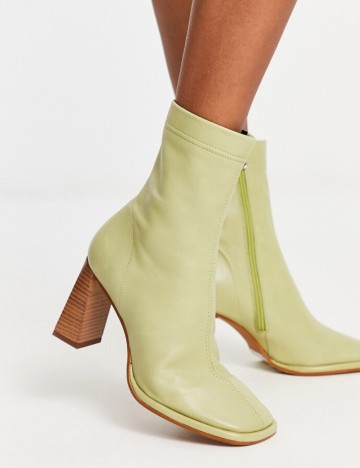 Botine din piele ASOS, verde