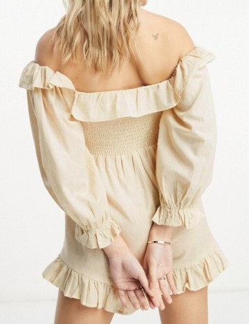 Salopetă scurtă ASOS, bej