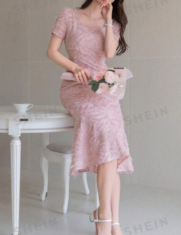 Rochie midi DAZY by Shein, roz prafuit