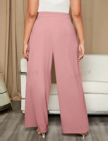 Pantaloni Shein Curve+, roz