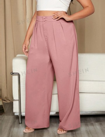 Pantaloni Shein Curve+, roz