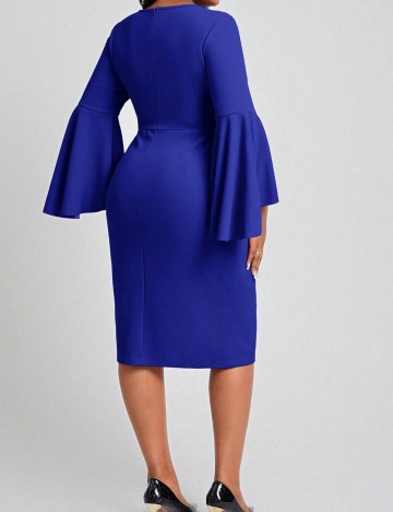 Rochie midi Shein Curve+, albastru