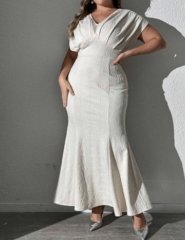 Rochie maxi Shein Curve+, crem