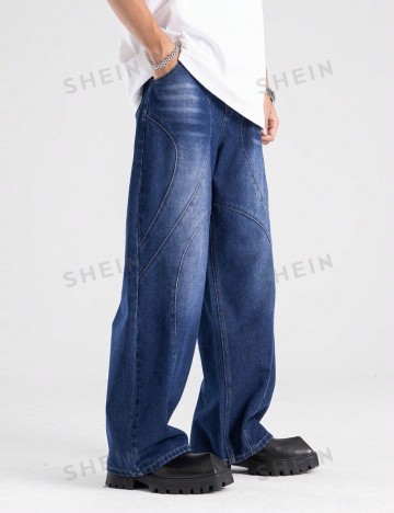 Jeans Romwe by Shein, albastru