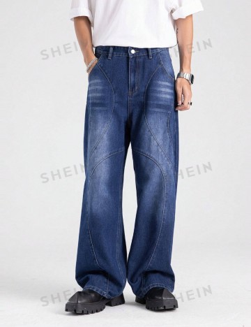 Jeans Romwe by Shein, albastru