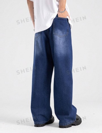 Jeans Romwe by Shein, albastru