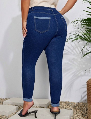 Jeans Shein Curve+, albastru