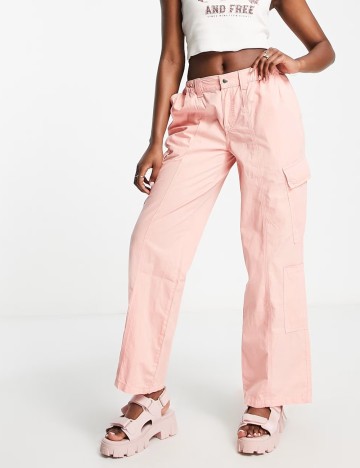 Pantaloni cargo ASOS, roz