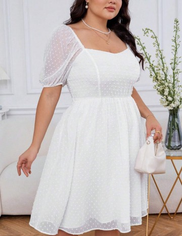 Rochie mini Shein Curve+, alb