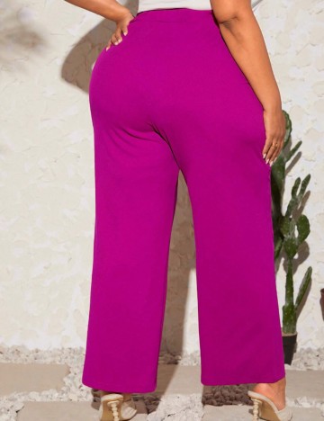 Pantaloni Shein Curve+, magenta