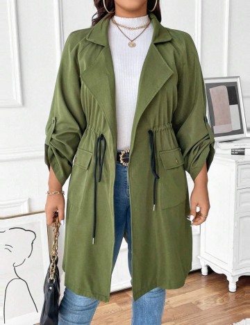 Trench Shein Curve+, verde