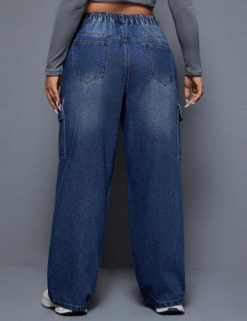 Jeans Shein Curve+, albastru