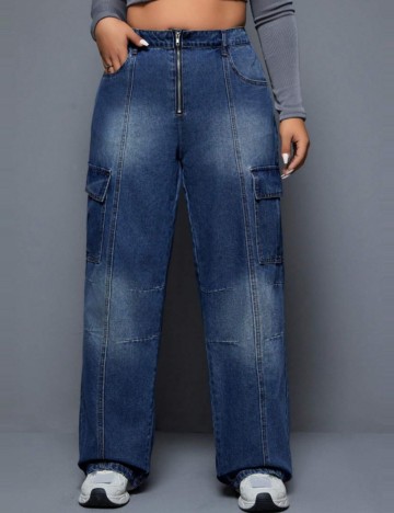 Jeans Shein Curve+, albastru