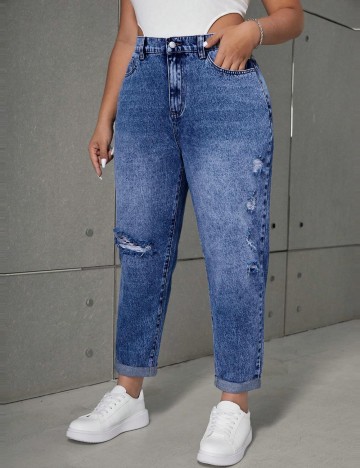 Jeans Shein Curve+, albastru