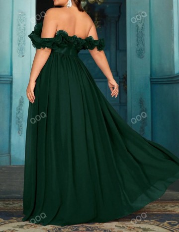 Rochie de ocazie Shein Curve+, verde