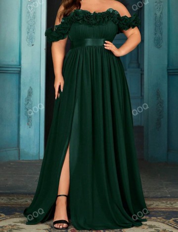 Rochie de ocazie Shein Curve+, verde