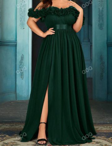 Rochie de ocazie Shein Curve+, verde